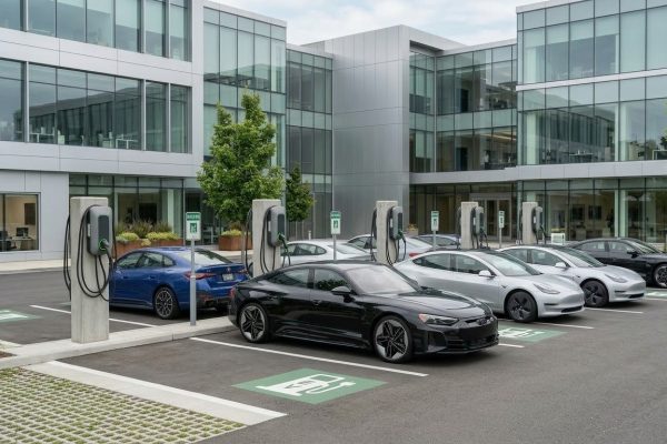 Borne de recharge pour flotte de véhicules