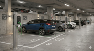Borne de recharge pour parking collectif et syndic